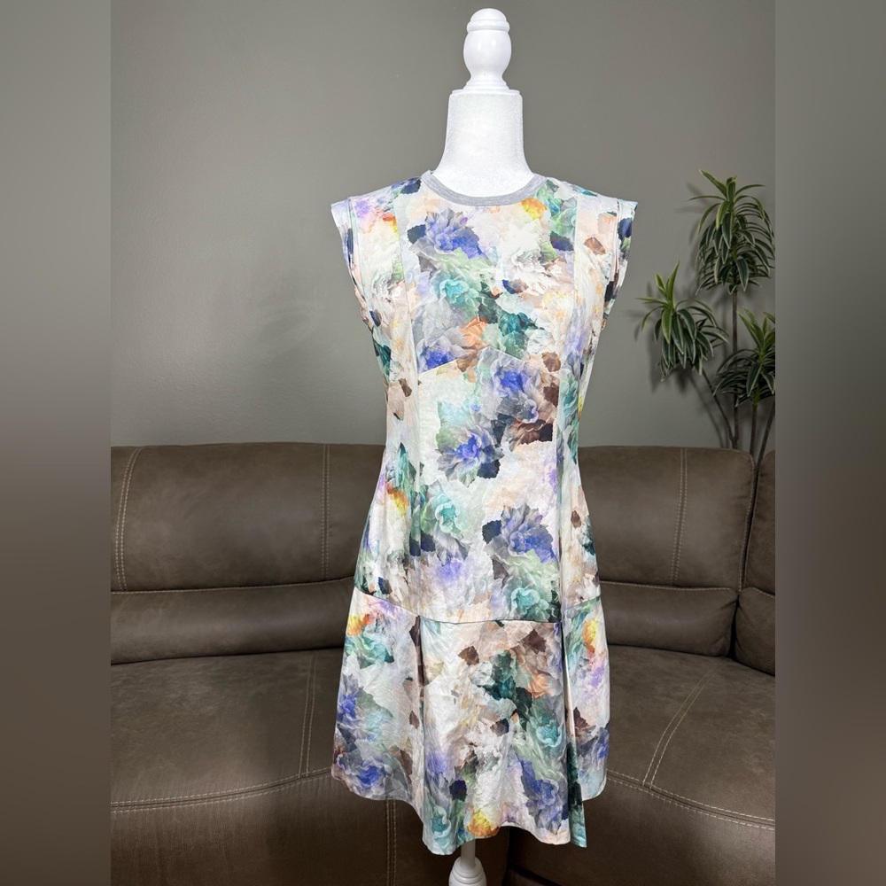 Rebecca Taylor Enchanted Garden Floral Watercolor Mini Dress 6 Summer Easter - Picture 3 of 16